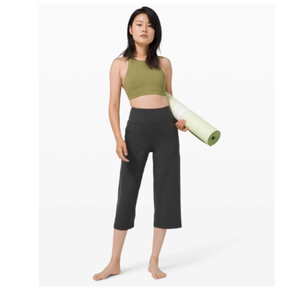 LULULEMON Align Wide Leg Crop 23” Graphite Grey Size 4 - Picture 5 of 12